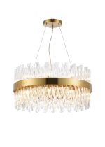 Modus 60cm 18 Light G9, Pendant Round, Brass / Clear Item Weight: 16.81kg