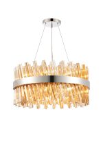 Modus 60cm 18 Light G9, Pendant Round, Polished Nickel / Amber Item Weight: 16.81kg