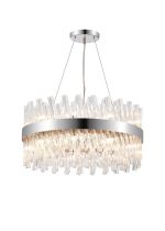 Modus 60cm 18 Light G9, Pendant Round, Polished Nickel / Clear Item Weight: 16.81kg