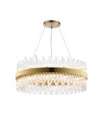 Modus 80cm 24 Light G9, Pendant Round, Brass / Clear Item Weight: 23.13kg