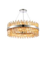 Modus 80cm 24 Light G9, Pendant Round, Polished Nickel / Amber Item Weight: 23.13kg