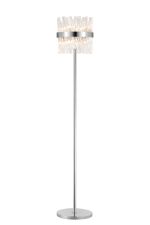 Modus 8 Light G9, Floor Lamp, Polished Nickel / Clear