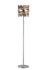 Modus 8 Light G9, Floor Lamp, Polished Nickel / Smoke