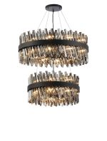 Modus 2 Tier 60cm + 80cm Pendant, 18 + 24 Light G9, Satin Black/Smoke Item Weight: 41kg