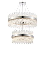 Modus 2 Tier 60cm + 80cm Pendant, 18 + 24 Light G9, Polished Nickel/Clear Item Weight: 41kg