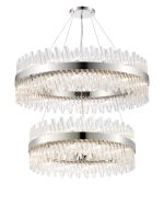 Modus 2 Tier 80cm + 1m Pendant, 24 + 32 Light G9, Polished Nickel/Clear Item Weight: 53kg