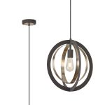 Carpaccio 40cm Pendant, 1 x E27, Graphite/Satin Nickel