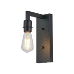 Isola Wall Lamp Over Arm (FRAME ONLY) Without Shade, 1 Light E27, Satin Black