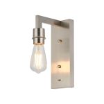 Isola Wall Lamp Switched Over Arm (FRAME ONLY) Without Shade, 1 Light E27, Satin Nickel