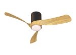 Nemo S 97cm 24W LED Dimmable Ceiling Light With Built-In 30W DC Fan, 2700-5000K Remote Control, 3200lm, Black/Wood, 5yrs Wty