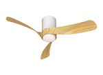 Nemo S 97cm 24W LED Dimmable Ceiling Light With Built-In 30W DC Fan, 2700-5000K Remote Control, 3200lm, White/Wood, 5yrs Wty