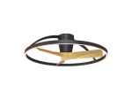 Nepal II Mini 75cm 32W LED Dimmable Light With Built-In 32W DC Fan With Single Speed Reverse, Black/Wood Finish c/w Remote, 4000lm, 5yrs Warranty