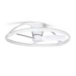 Nepal Mini 75cm 55W LED Dimmable Ceiling Light With Built-In 30W DC Fan With Single Speed Reverse, White, c/w Remote & APP Control, 7200lm