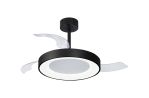 Niseko Fan M 49cm 50W LED Dimmable Ceiling Light With Built-In 30W DC Fan, 2700-5000K Remote Control, 5500lm, Black, 5yrs Wty