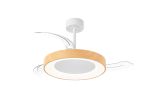 Niseko Fan S 40cm 45W LED Dimmable Ceiling Light With Built-In 25W DC Fan, 2700-5000K Remote Control, 5000lm, Wood, 5yrs Wty