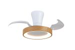 Niseko Fan XS 33cm 25W LED Dimmable Ceiling Light With Built-In 25W DC Fan, 2700-5000K Remote Control, 2500lm, Wood/White, 5yrs Wty