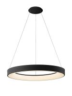 Niseko II Ring Pendant 65cm 50W LED, 2700K-5000K Tuneable, 3760lm, Remote Control & APP, Black, 3yrs Warranty