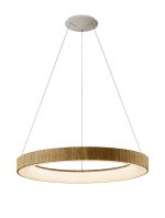 Niseko II Ring Pendant 65cm 50W LED, 2700K-5000K Tuneable, 3760lm, Remote Control & APP, Wood, 3yrs Warranty