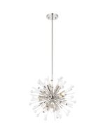 Noon 45cm Pendant 9 Light E14 Polished Nickel/Clear Glass