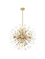 Noon 72cm Pendant 12 Light E14 Antique Gold/Clear Glass