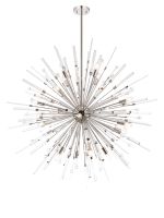 Noon 125cm Pendant 20 Light E14 Polished Nickel/Clear Glass Item Weight: 17.3kg