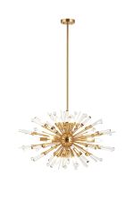 Noon Oval Pendant 12 Light E14 Antique Gold/Clear Glass