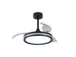North 40W LED Dimmable White/RGB Ceiling Light With Built-In 28W DC Fan With Single Speed Reverse, Remote 3000-6500K, 4200lm, Black, 5yrs Wty