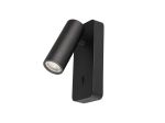 Notte Wall Lamp Switched, 1 x 35mm GU10 (GU11) (Not Included), Black