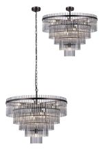 Filo 77cm Pendant/Semi Ceiling 15 Light E14, Brown Oxide/Smoke Glass Rods Item Weight: 16kg