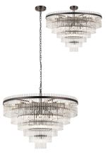 Filo 96cm Pendant/Semi Ceiling 22 Light E14, Brown Oxide/Clear Glass Rods Item Weight: 24kg