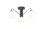 Novo 49cm Semi-Flush Ceiling Light, 3 x G9, Graphite/Chrome/Opal Smooth Round Glass