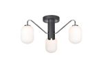Novo 49cm Semi-Flush Ceiling Light, 3 x G9, Graphite/Chrome/Opal Smooth Tubular Glass