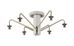 Novo 57cm Semi-Flush Ceiling Light (FRAME ONLY), 6 x G9, Painted Beige/Antique Brass