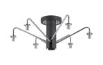 Novo 57cm Semi-Flush Ceiling Light (FRAME ONLY), 6 x G9, Graphite/Chrome