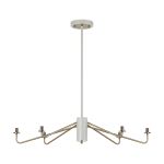 Novo 87cm Multi Height Pendant (FRAME ONLY), 6 x G9, Painted Beige/Antique Brass