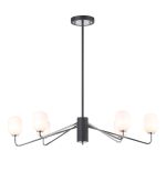 Novo 87cm Multi Height Pendant, 6 x G9, Graphite/Chrome/Opal Smooth Tubular Glass