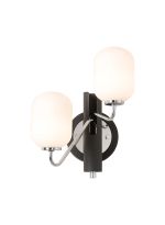 Novo Wall Light Switched, 2 x G9, Graphite/Chrome/Opal Smooth Tubular Glass