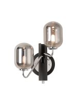 Novo Wall Light Switched, 2 x G9, Graphite/Chrome/Smoke Smooth Tubular Glass