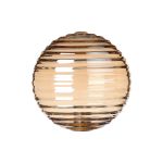 Novo 12cm Ribbed Round Glass Shade (B), Amber