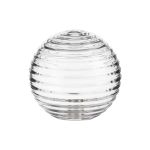 Novo 12cm Ribbed Round Glass Shade (B), Clear