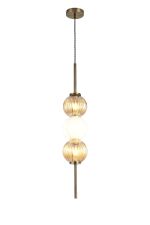 Gualtier 15cm Pendant, 3 x G9, Antique Brass/Amber/Opal Glass