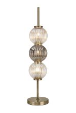 Gualtier Table Lamp, 3 x G9, Antique Brass/Light Iridescent/Smoke Glass