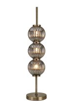 Gualtier Table Lamp, 3 x G9, Antique Brass/Smoke Glass