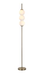 Gualtier Floor Lamp, 3 x G9, Antique Brass/Opal Glass