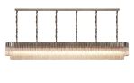 Vita 300 x 40cm Linear Pendant, 16 Light E14, Polished Nickel/Clear Sculpted Glass, Item Weight: 80kg