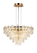 Anson 61cm Pendant 10 Light E14, French Gold/Clear Glass
