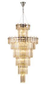 Anson 81cm Tall Pendant 32 Light E14, Polished Nickel/Champagne Glass Item Weight: 35kg