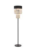 Vita 35 x 168cm Floor Lamp 5 Light E14, Matt Black/Cognac Sculpted Glass Item Weight: 16.5kg