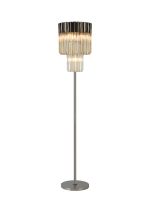Vita 35 x 168cm Floor Lamp 5 Light E14, Polished Nickel/Cognac Sculpted Glass Item Weight: 16.5kg