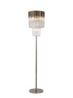 Vita 35 x 168cm Floor Lamp 5 Light E14, Polished Nickel/Clear Sculpted Glass Item Weight: 16.5kg